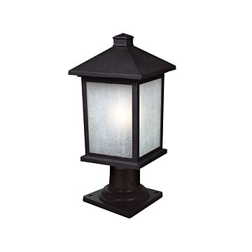 Z-Lite Holbrook 1-Light Outdoor Pier Mounted Fixture Light In Black