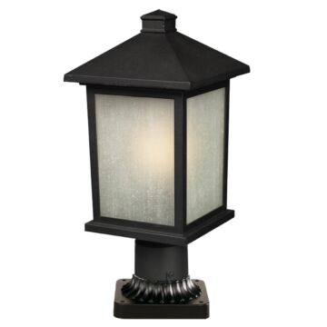 Z-Lite Holbrook 1-Light Outdoor Pier Mounted Fixture Light In Black