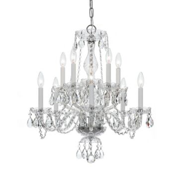 Traditional Crystal Ten Light Chandelier in Polished Chrome by Crystorama