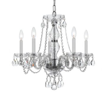 Traditional Crystal Five Light Chandelier in Polished Chrome by Crystorama