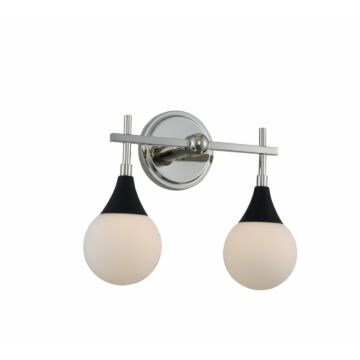 Bogart Two Light Bath in Matte Black Polished Nickel by Kalco