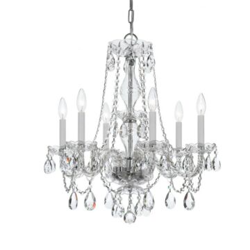 Traditional Crystal Six Light Chandelier in Polished Chrome by Crystorama