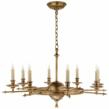 Leaf and Arrow  Chandelier in Antique-Burnished Brass by Visual Comfort Signature