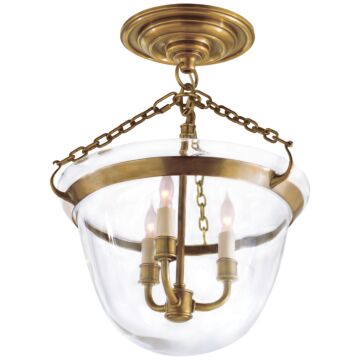 Country Bell Jar  Semi-Flush Mount in Antique-Burnished Brass by Visual Comfort Signature