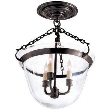 Country Bell Jar  Semi-Flush Mount in Bronze by Visual Comfort Signature