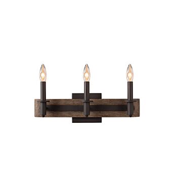 Duluth Three Light Bath in Satin Bronze by Kalco