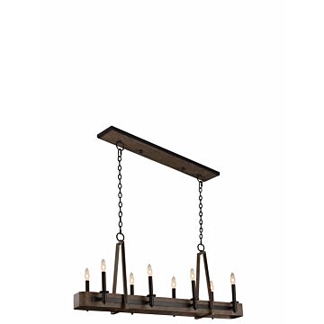 Duluth Eight Light Island Pendant in Satin Bronze by Kalco