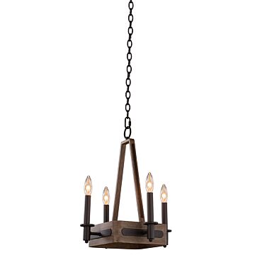 Duluth Four Light Chandelier in Satin Bronze by Kalco
