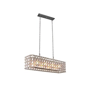 Prado Eight Light Island Pendant in Oxidized Silver Leaf by Kalco