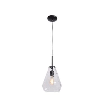 Clear Geo One Light Pendant in Black by Access