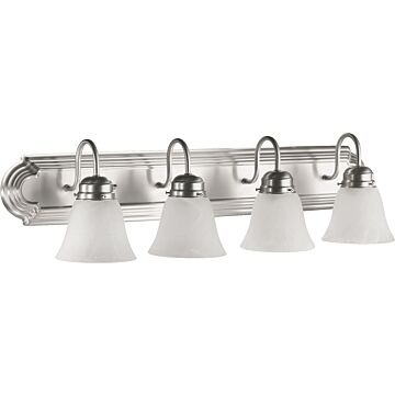 Quorum Home 4 Light Bathroom Vanity Light in Satin Nickel