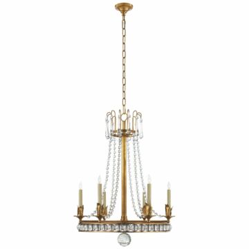 Regency  Chandelier in Hand-Rubbed Antique Brass by Visual Comfort Signature
