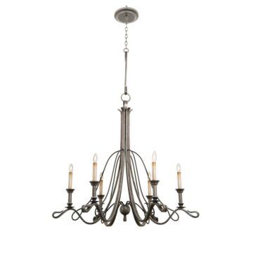 Keller Six Light Chandelier in Vintage Iron by Kalco