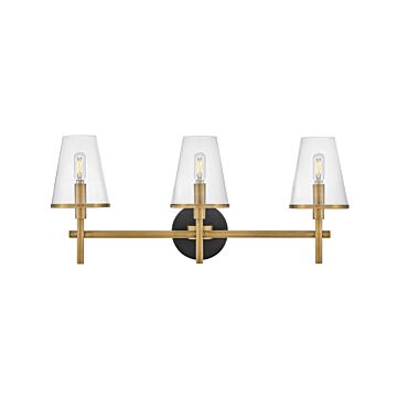 Marten 3-Light Bathroom Vanity Light in Heritage Brass