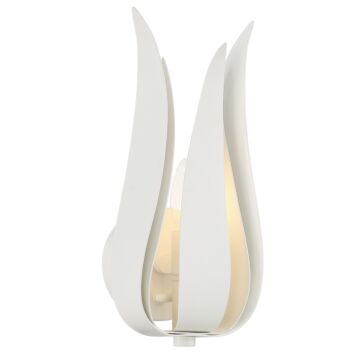 Broche One Light Wall Sconce in Matte White by Crystorama