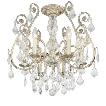 Crystorama Regis 6 Light Ceiling Light in Olde Silver with Clear Hand Cut Crystals