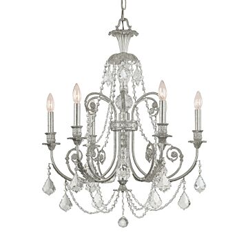 Regis Six Light Chandelier in Olde Silver by Crystorama