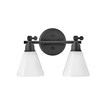 Hinkley Arti 2-Light Bathroom Vanity Light In Black