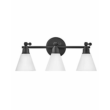 Hinkley Arti 3-Light Bathroom Vanity Light In Black