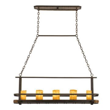 Cordova Five Light Island Pendant in Natural Iron by Kalco