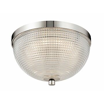 Portland LED Flush Mount in Polished Nickel by Kalco