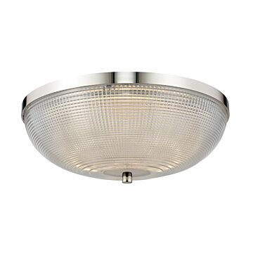 Portland LED Flush Mount in Polished Nickel by Kalco
