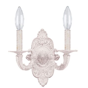 Crystorama Paris Market 2 Light 10 Inch Wall Sconce in Antique White