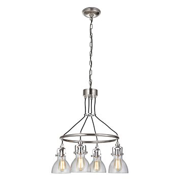 Craftmade Gallery State House 4-Light Chandelier in Polished Nickel