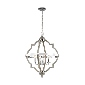 Generation Lighting Socorro 4-Light LED Foyer Light in Washed Pine