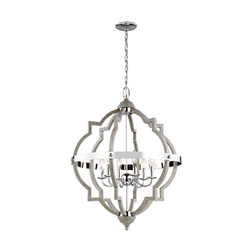 Generation Lighting Socorro 6-Light Foyer Light in Washed Pine