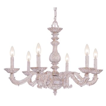Paris Market Six Light Chandelier in Antique White by Crystorama