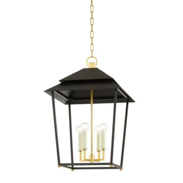 Natick Four Light Lantern in Aged Brass by Hudson Valley