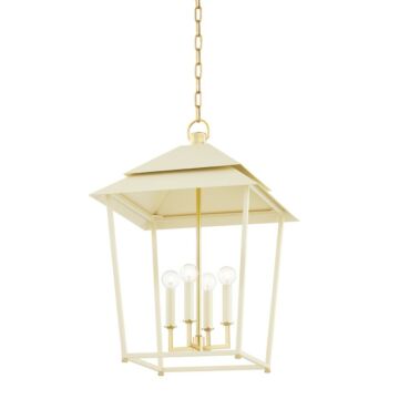 Natick Four Light Lantern in Aged Brass by Hudson Valley