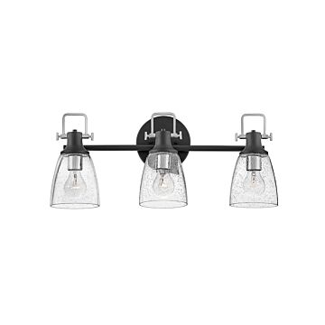Hinkley Easton 3-Light Bathroom Vanity Light In Black With Chrome Accents