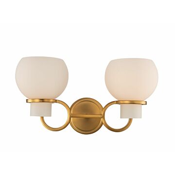 Ascher Two Light Wall Sconce in Winter Brass by Kalco