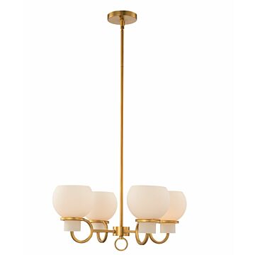Kalco Ascher 4 Light Transitional Chandelier in Winter Brass