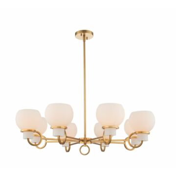 Kalco Ascher 8 Light Transitional Chandelier in Winter Brass