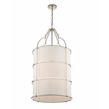 Kalco Carson 8 Light Contemporary Chandelier in Polished Nickel