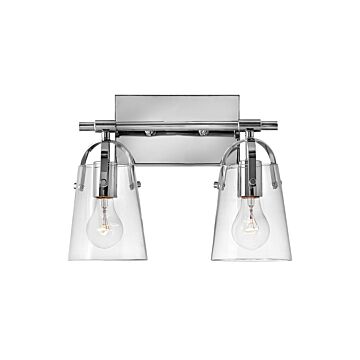 Hinkley Foster 2-Light Bathroom Vanity Light In Chrome