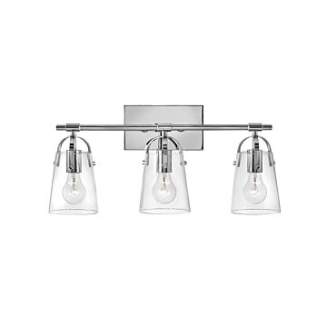 Hinkley Foster 3-Light Bathroom Vanity Light In Chrome
