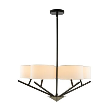 Tahoe Five Light Chandelier in Matte Black Polished Nickel by Kalco
