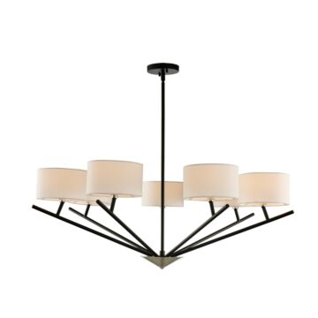 Tahoe Seven Light Chandelier in Matte Black Polished Nickel by Kalco