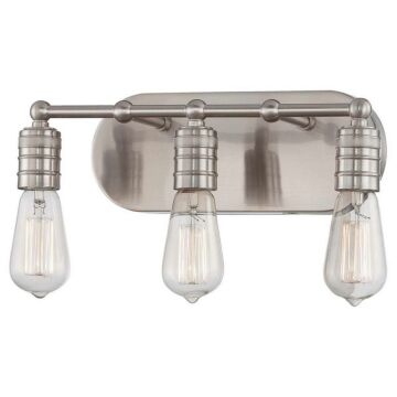 Downtown Edison Three Light Bath in Brushed Nickel by MinkaLavery