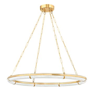 Sennett LED Chandelier in Aged Brass by Hudson Valley