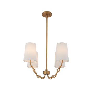 Sophia Four Light Chandelier in New Brass by Kalco