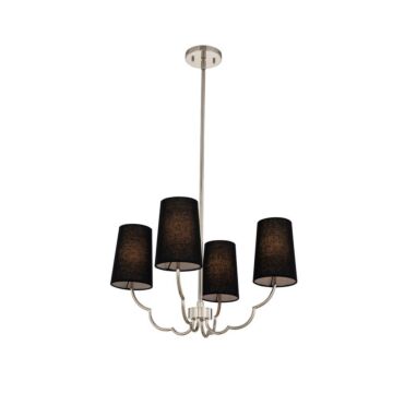 Sophia Four Light Chandelier in Polished Nickel by Kalco