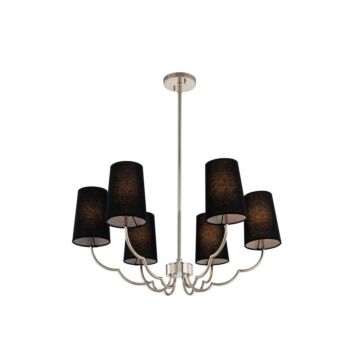 Sophia Six Light Chandelier in Polished Nickel by Kalco
