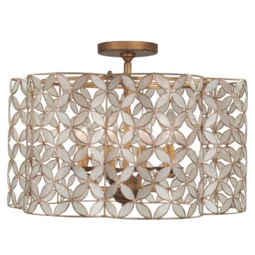 Maurelle Four Light Semi Flush Mount in Oxidized Gold Leaf by Kalco