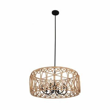 Tablas Six Light Pendant in Matte Black by Kalco