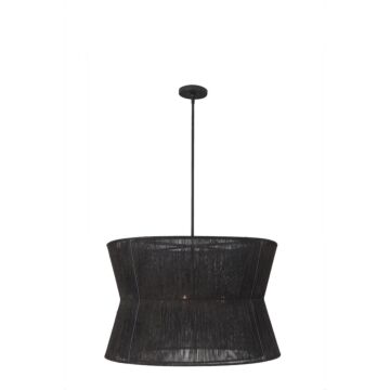 Madura Six Light Pendant in Matte Black by Kalco